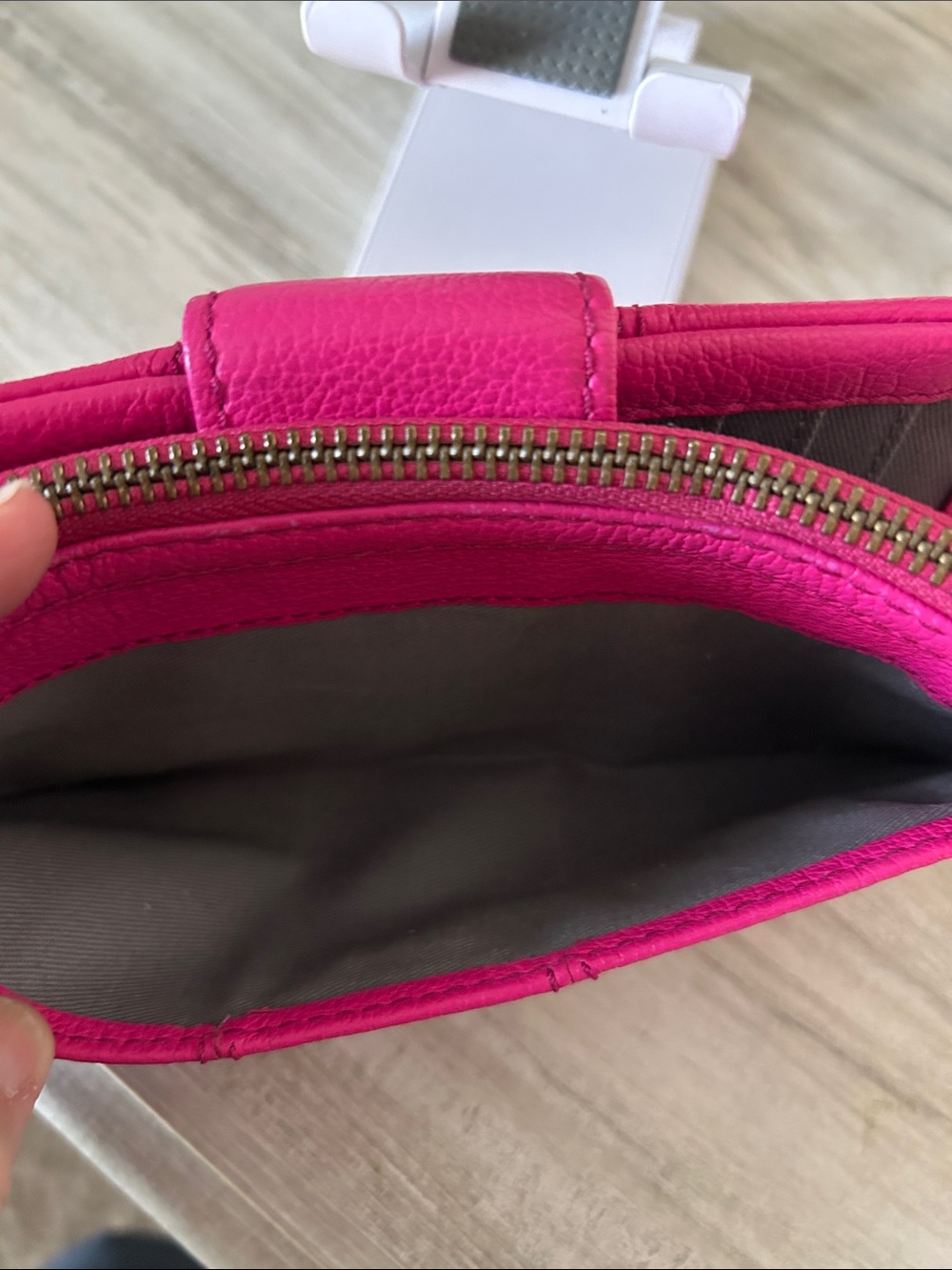 Fossil Bright Pink Leather Zip Wristlet Wallet - Picture 6 of 11